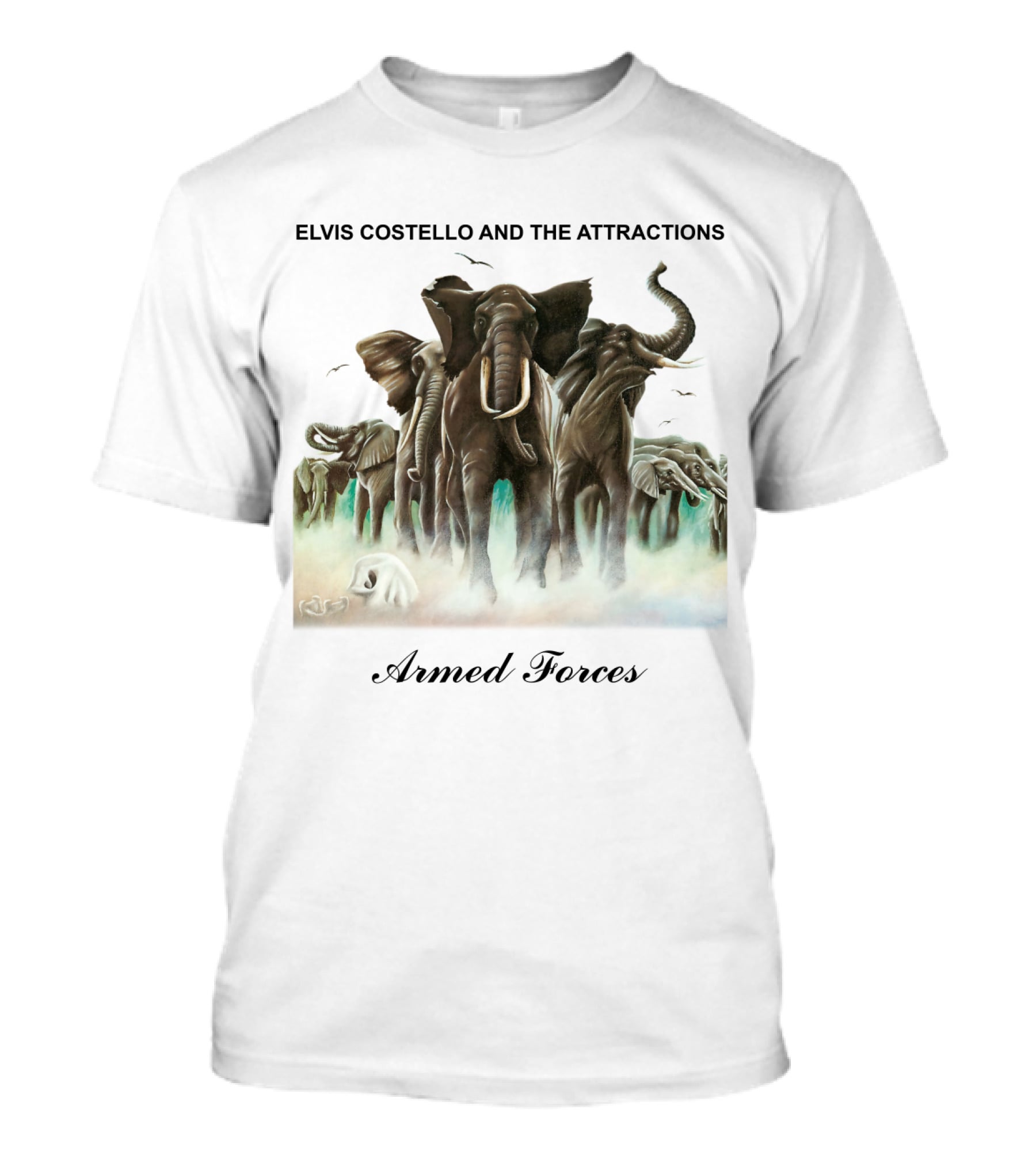 ELVIS COSTELLO AND THE ATTRACTIONS Armed Forces Elephants T-Shirt
