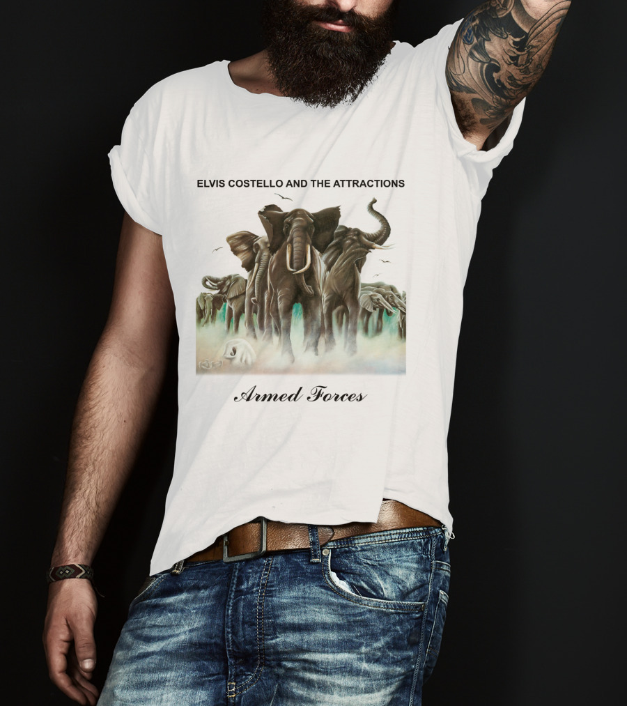 ELVIS COSTELLO AND THE ATTRACTIONS Armed Forces Elephants T-Shirt