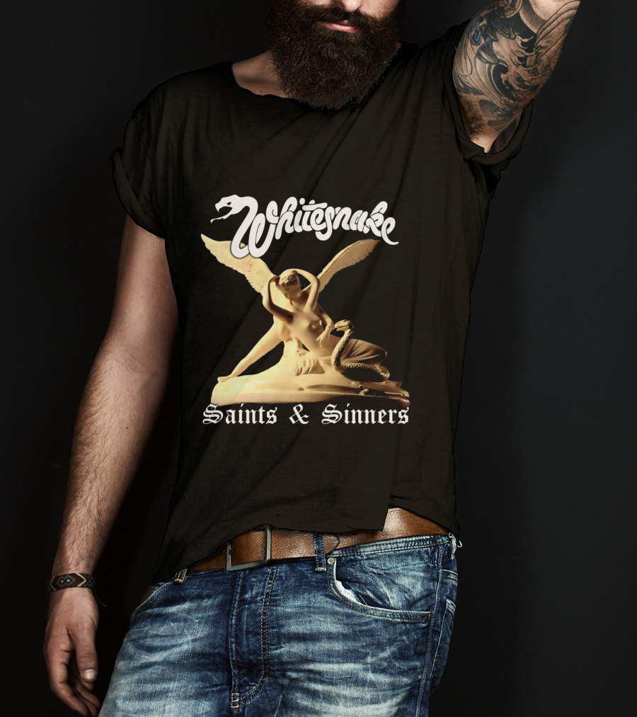 Whitesnake Saints And Sinners Angel And Snake Sculpture T-Shirt