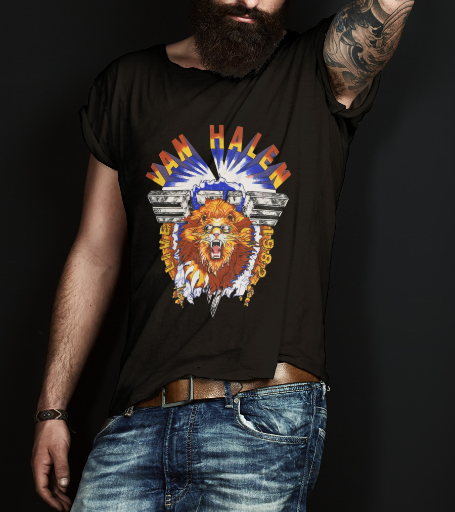 Van Halen Live 1981 Lion Iconic Band T-Shirt
