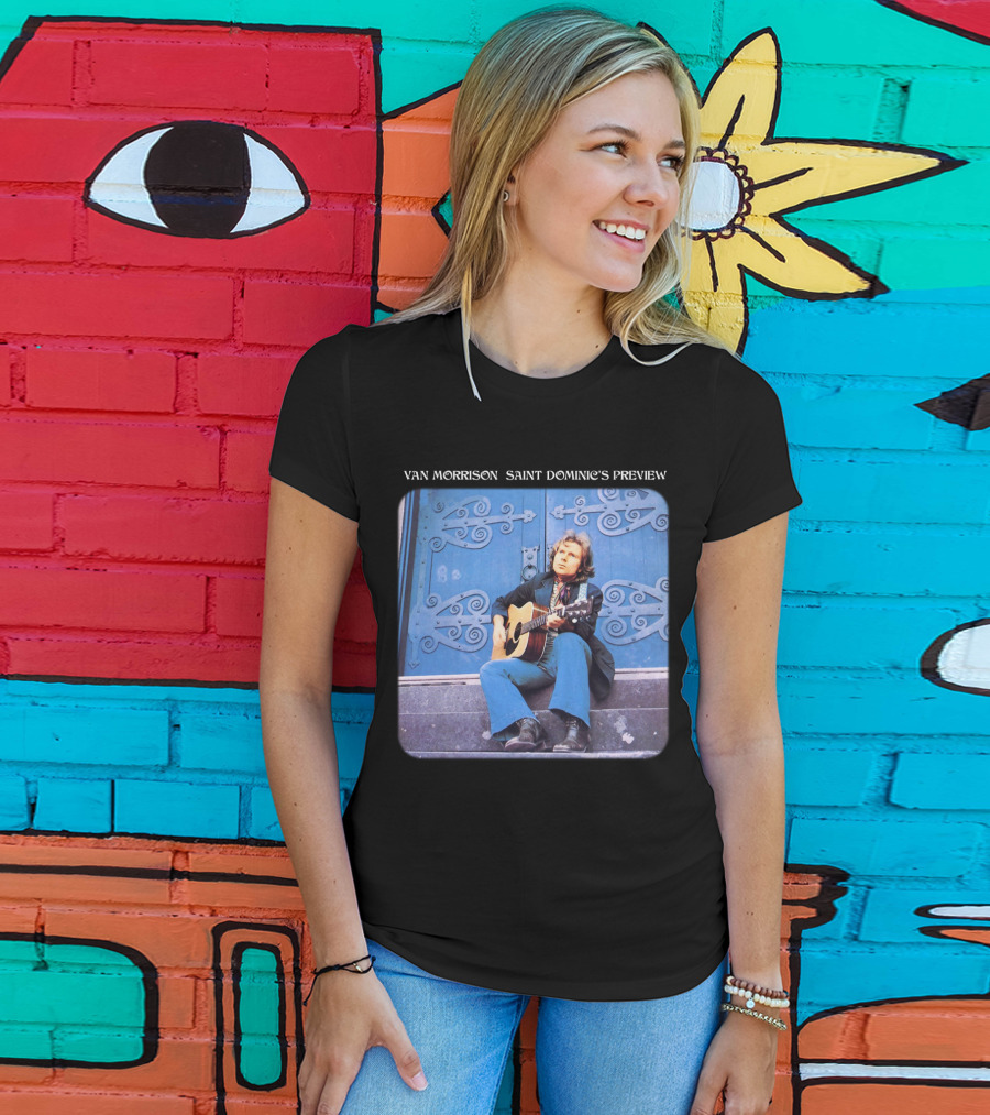 Van Morrison Saint Dominic's Preview Acoustic Session Blue Doorway Background T-Shirt