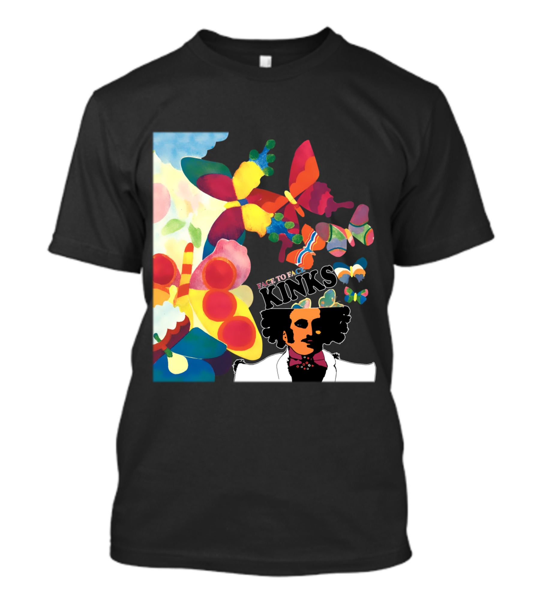Kinks Face To Face Psychedelic Butterfly T-Shirt