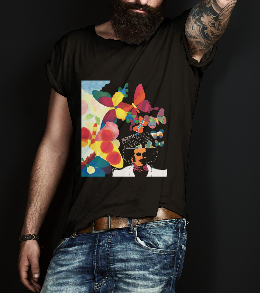 Kinks Face To Face Psychedelic Butterfly T-Shirt