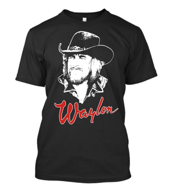 Waylon Jennings Cowboy Hat Illustration T-Shirt