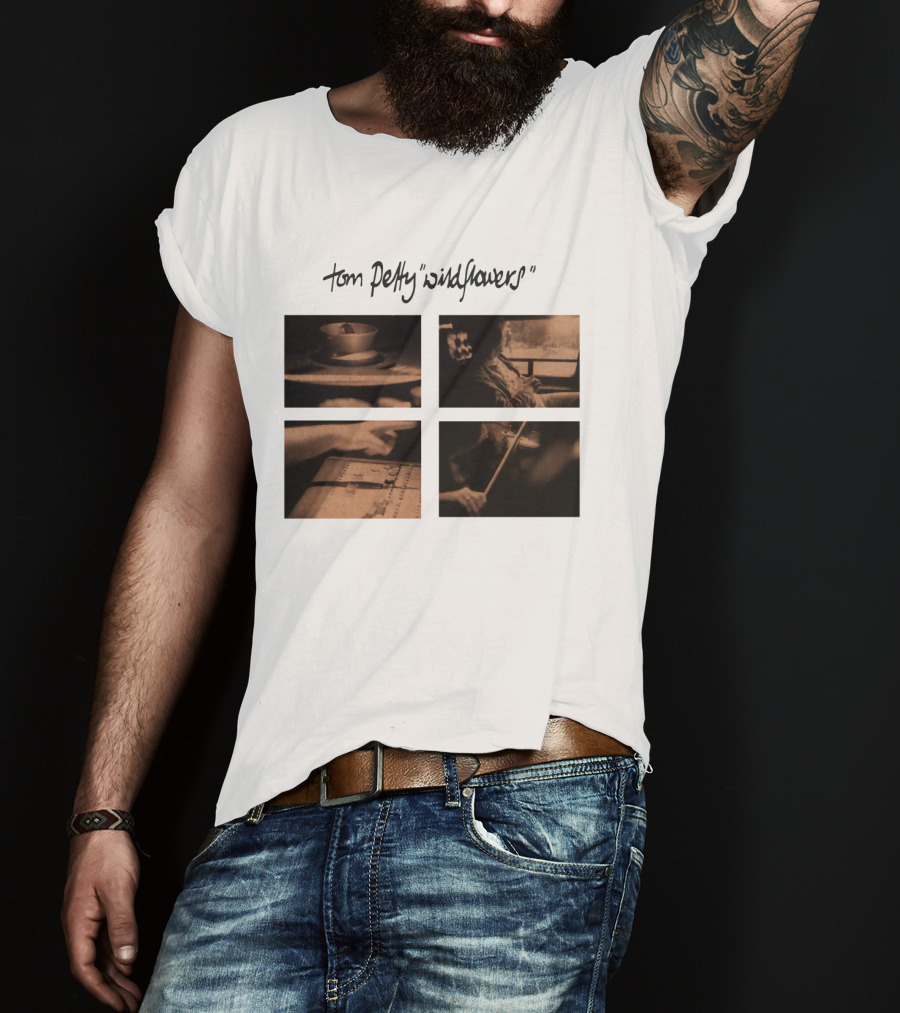 Tom Petty Wildflowers Album Four Sepia Photos T-Shirt
