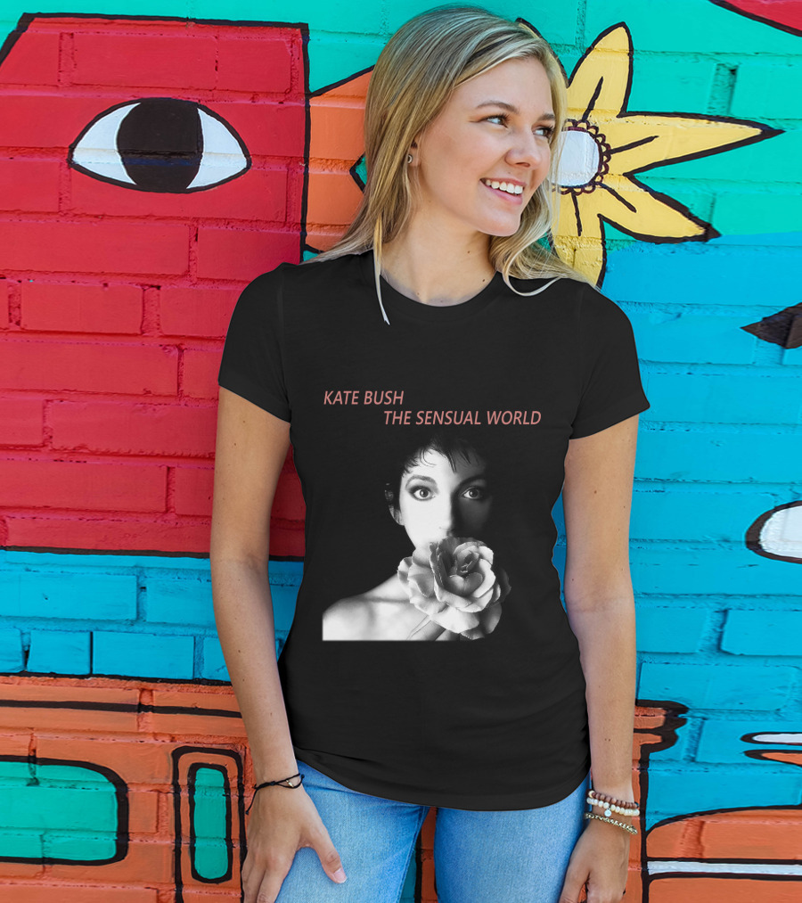 Kate Bush The Sensual World Iconic Album Cover Rose T-Shirt