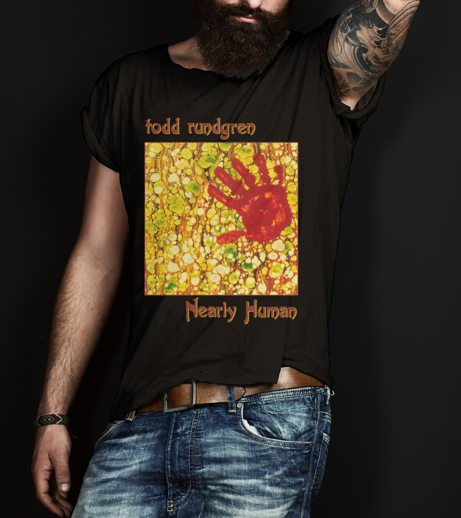 Todd Rundgren Nearly Human Red Handprint Abstract T-Shirt