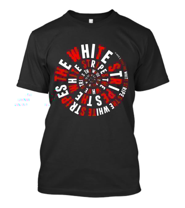 The White Stripes Spiral Text Optical Illusion T-Shirt