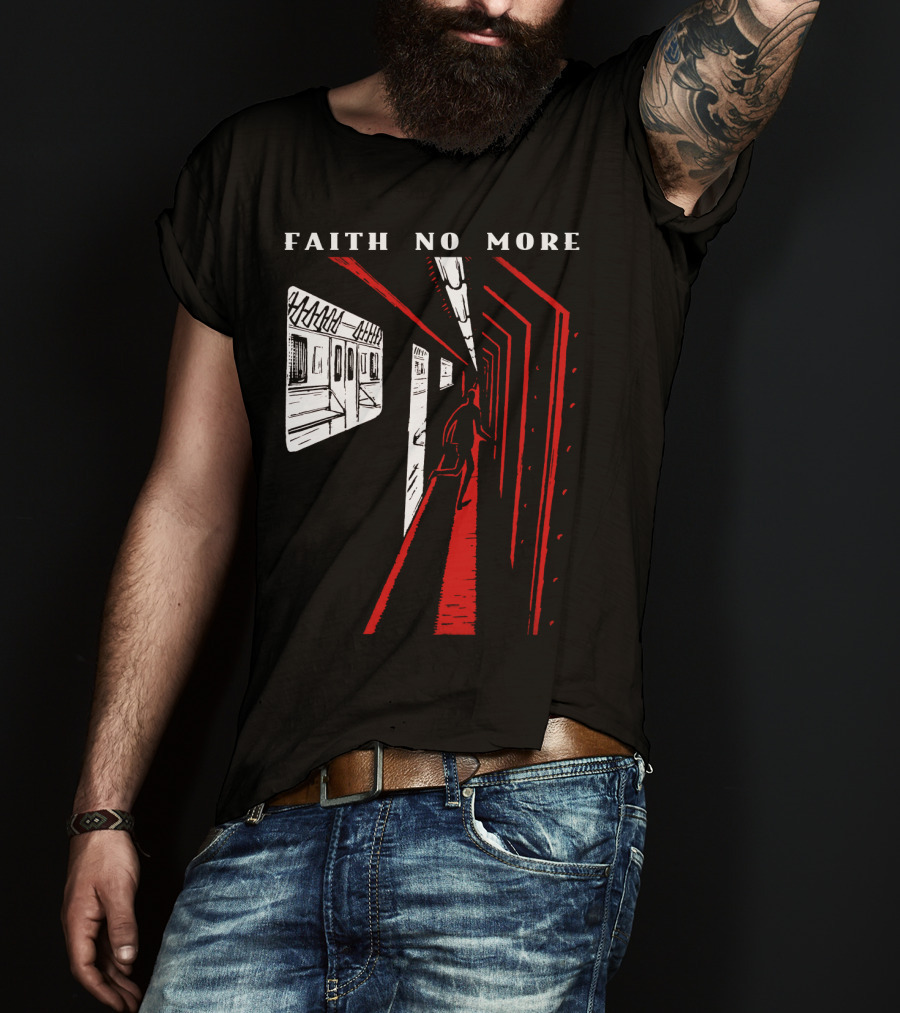 Faith No More Subway Scene In Red And White Fnm-Ms T-Shirt