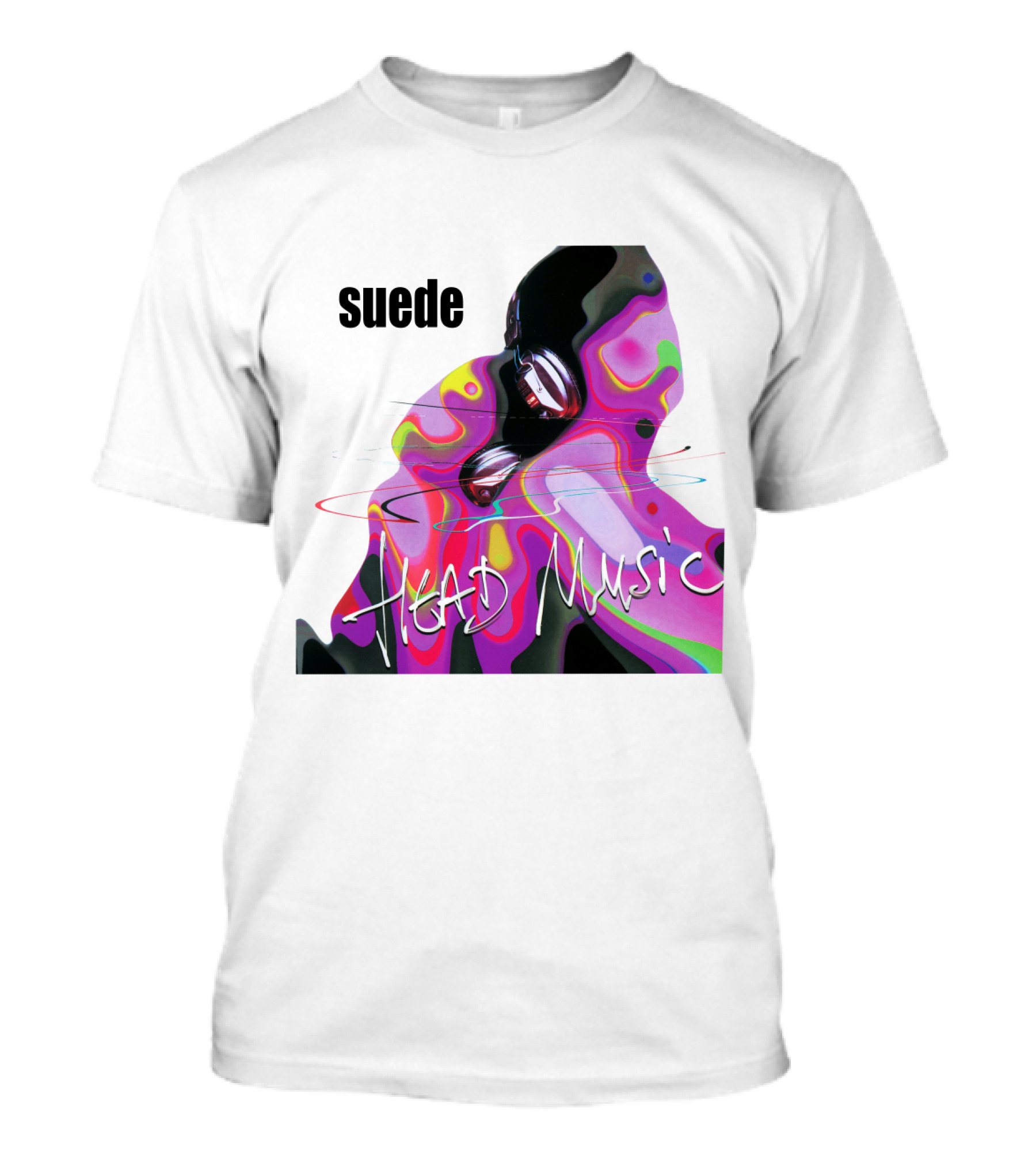 Suede Head Music Colorful Abstract T-Shirt