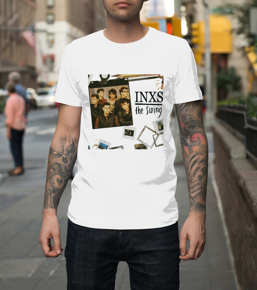 INXS The Swing Album Cover Group Photo With Film Reel And Slides T-Shirt