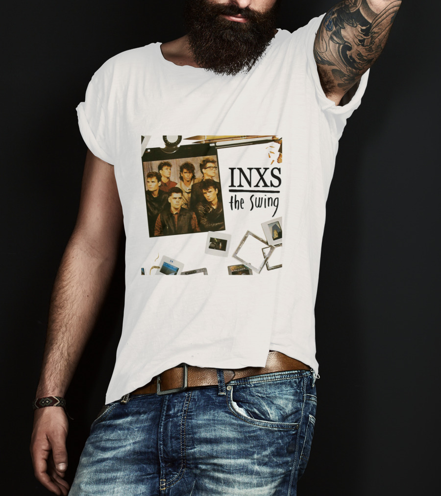 INXS The Swing Album Cover Group Photo With Film Reel And Slides T-Shirt