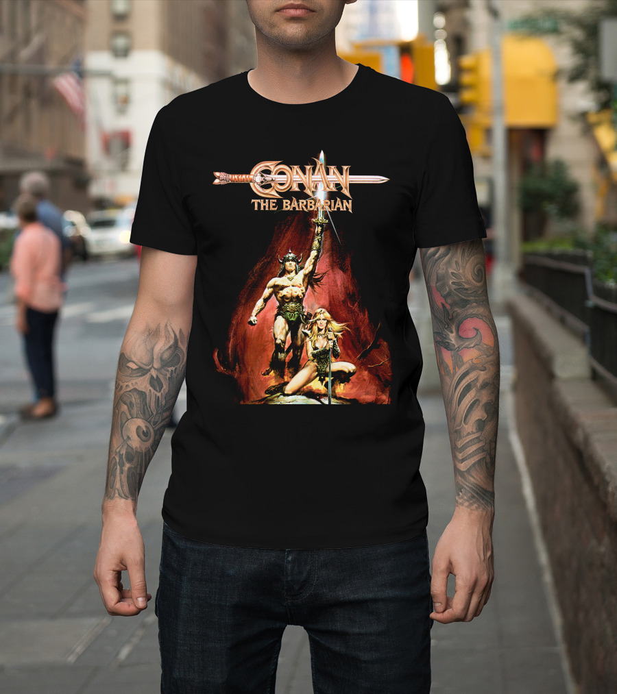 Conan The Barbarian Sword And Warrior Artwork T-Shirt