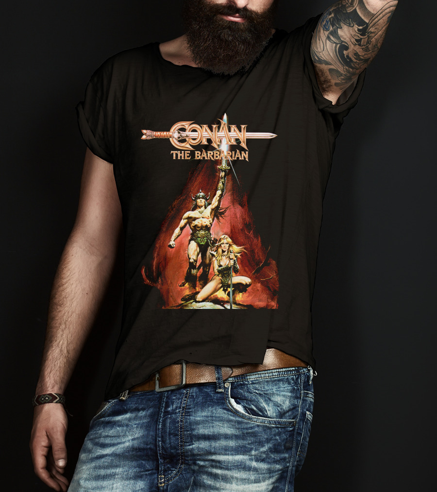 Conan The Barbarian Sword And Warrior Artwork T-Shirt