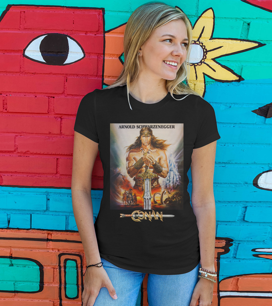 Arnold Schwarzenegger Conan The Barbarian Movie Poster T-Shirt