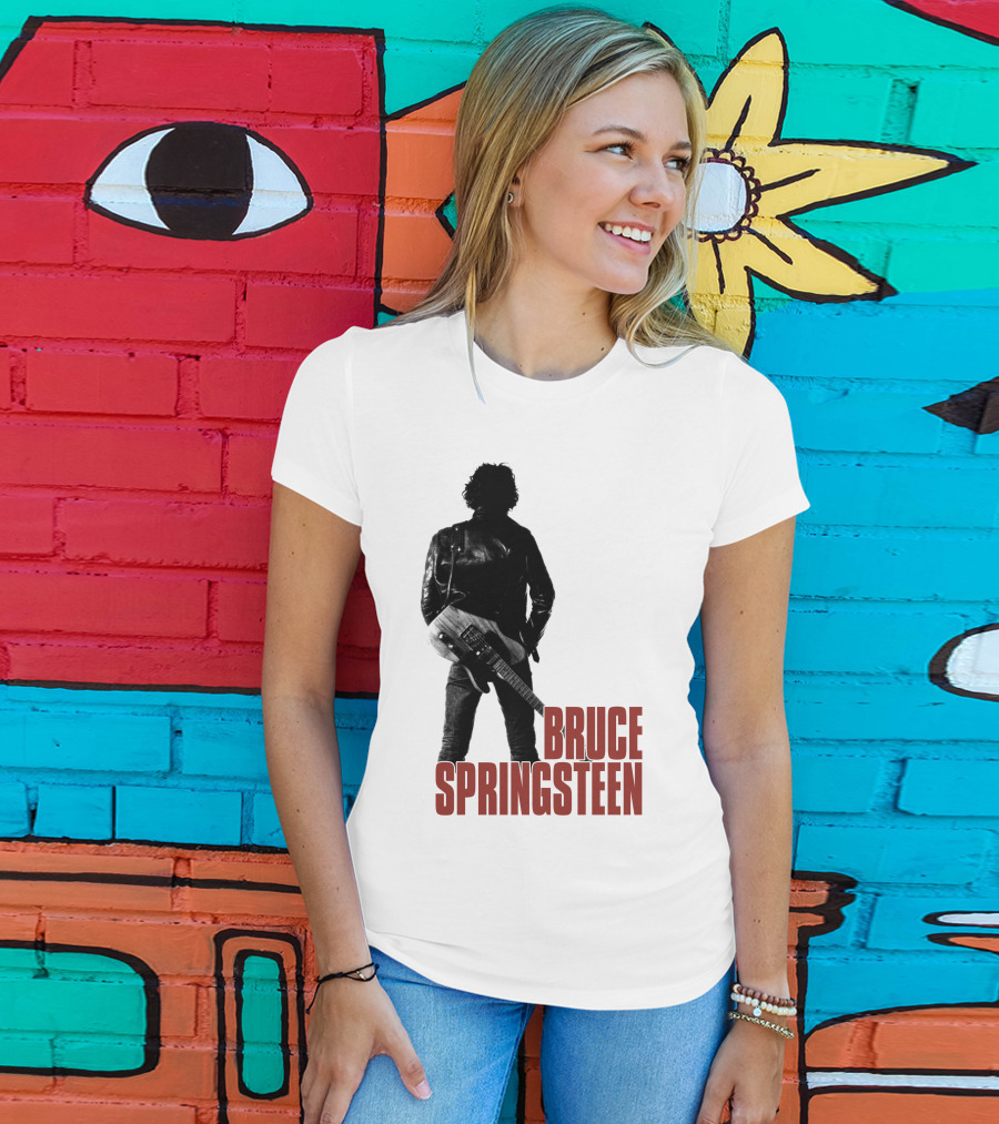 Bruce Springsteen Iconic Silhouette With Guitar T-Shirt