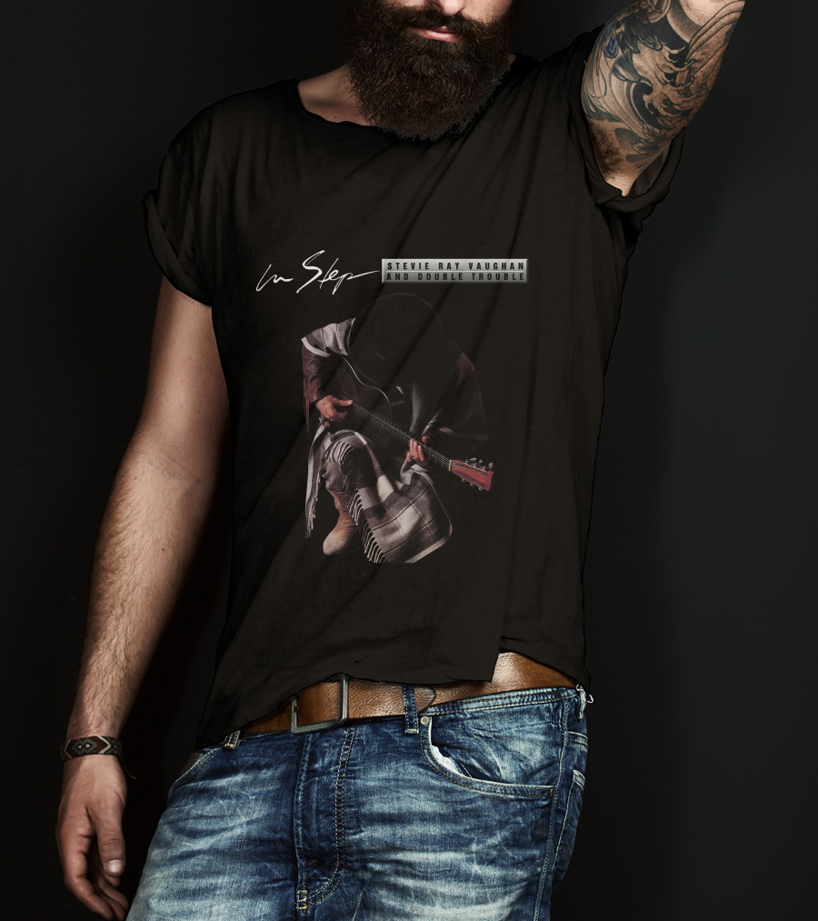 Stevie Ray Vaughan And Double Trouble In Step Album Cover Srv T-Shirt