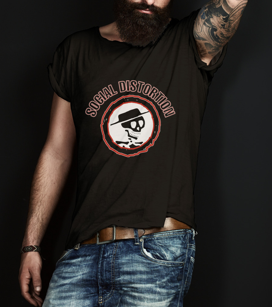 Social Distortion Skeleton Logo With Hat T-Shirt