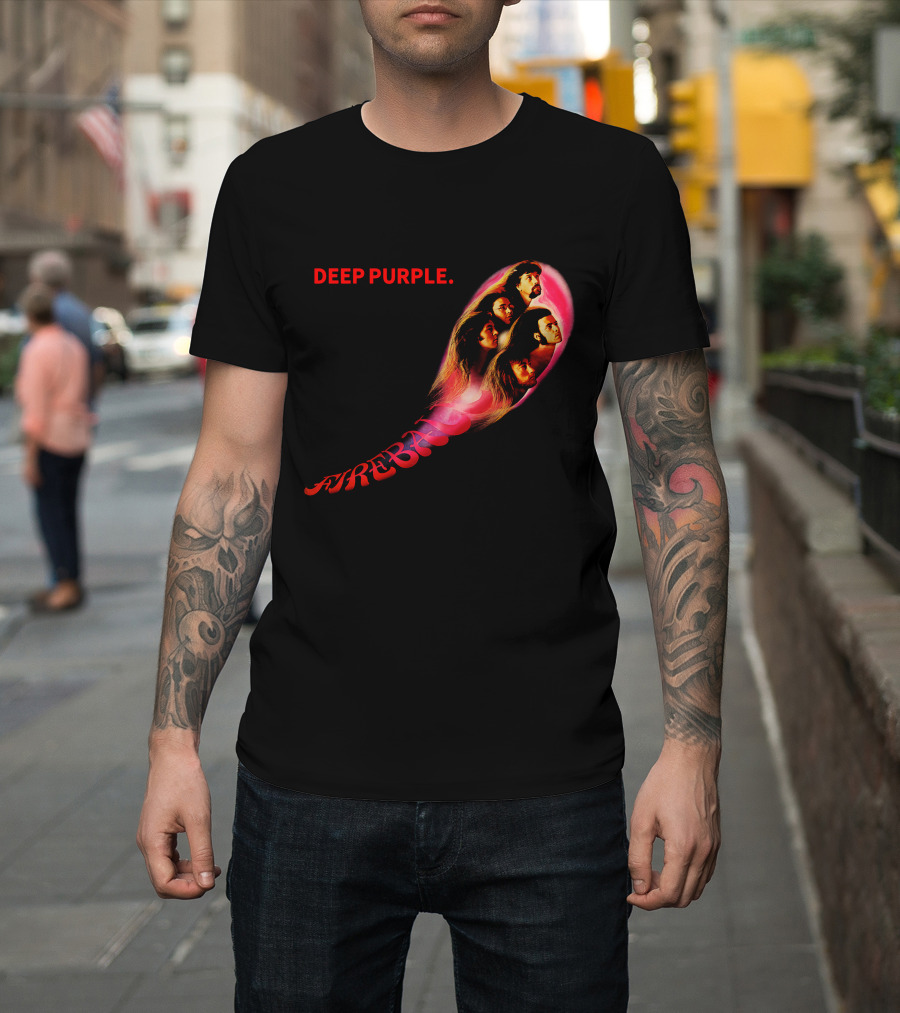Deep Purple Fireball Album Cover Artwork T-Shirt