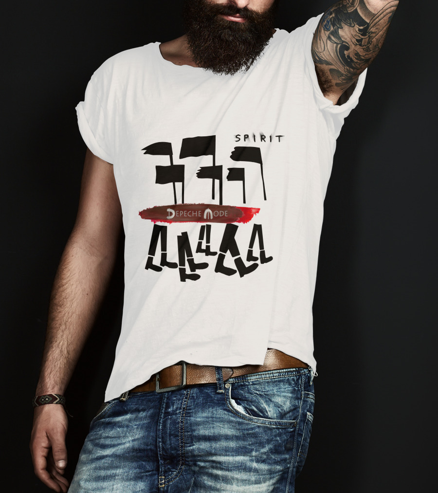 Depeche Mode Spirit 19 Flags And Walking Figures T-Shirt