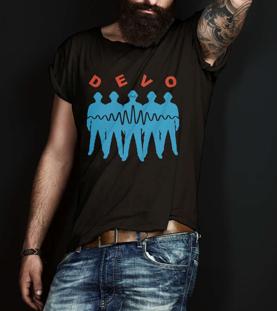 Devo Band Silhouette And Waveform T-Shirt