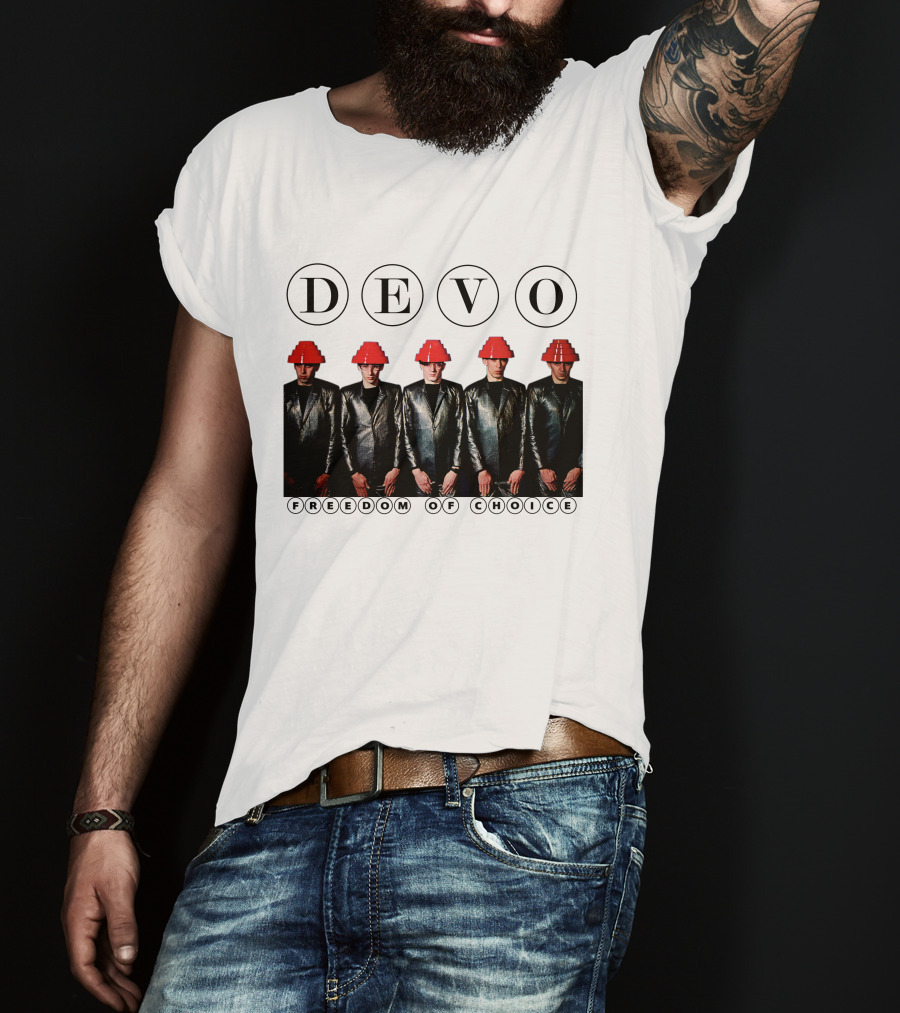 Devo Freedom Of Choice Red Energy Dome Hat Band Members T-Shirt