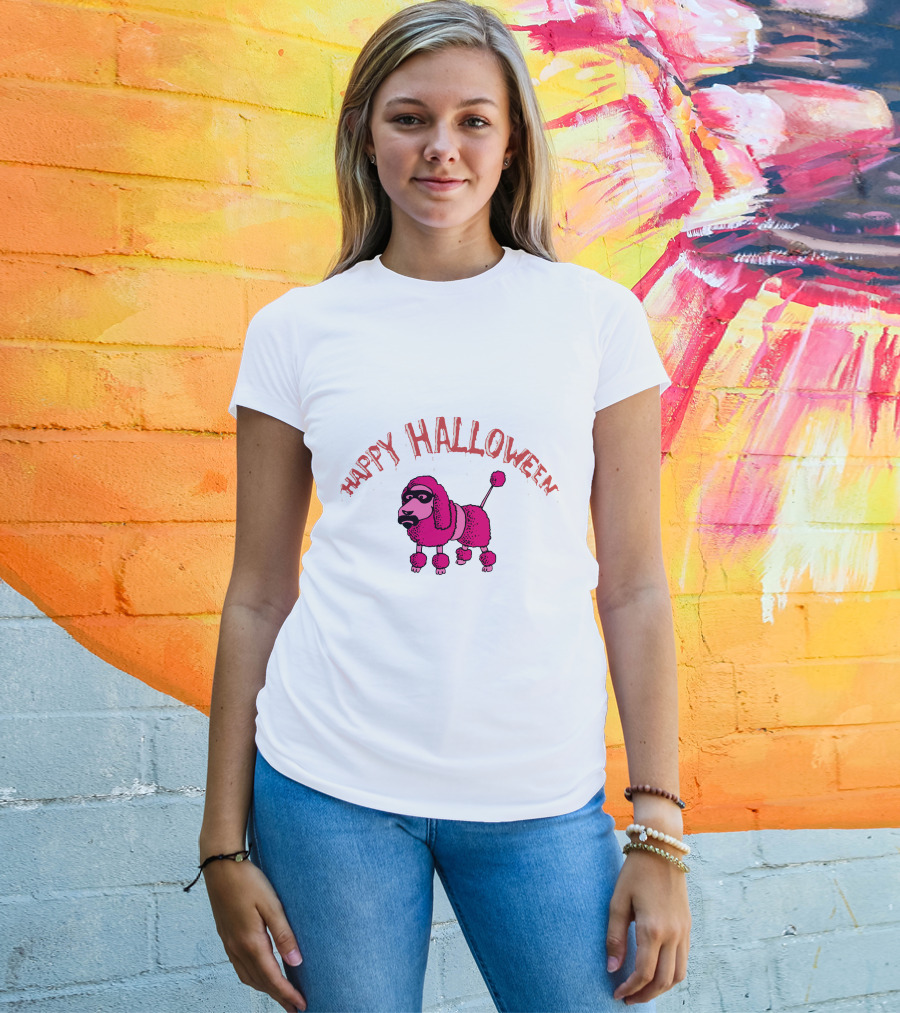 Happy Halloween Pink Poodle Fzp T-Shirt