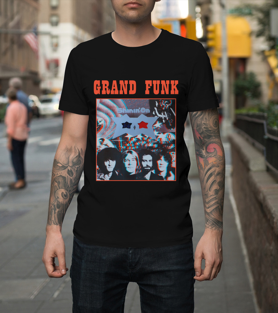 Grand Funk Shinin' On 3D Album Cover Art T-Shirt