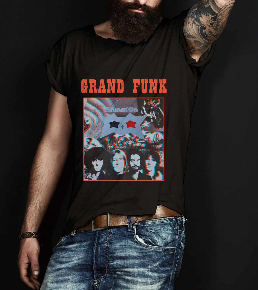 Grand Funk Shinin' On 3D Album Cover Art T-Shirt