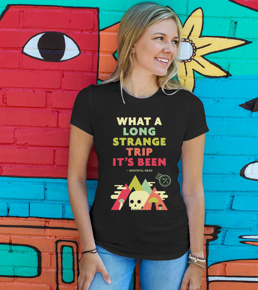 What A Long Strange Trip It's Been Grateful Dead Mountains And Skull T-Shirt