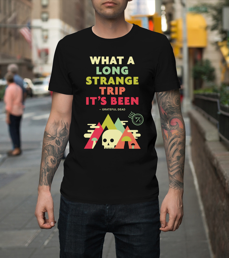 What A Long Strange Trip It's Been Grateful Dead Mountains And Skull T-Shirt