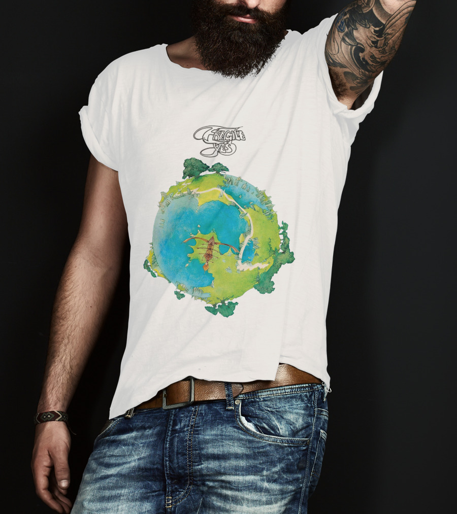 Yes Fragile Artwork Round Earth Concept T-Shirt