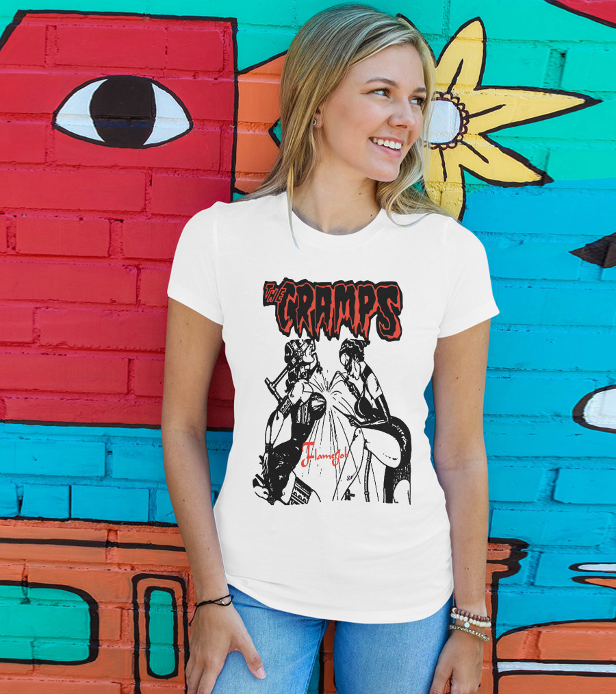 The Cramps Flamejob Artwork Kneeling Figures T-Shirt
