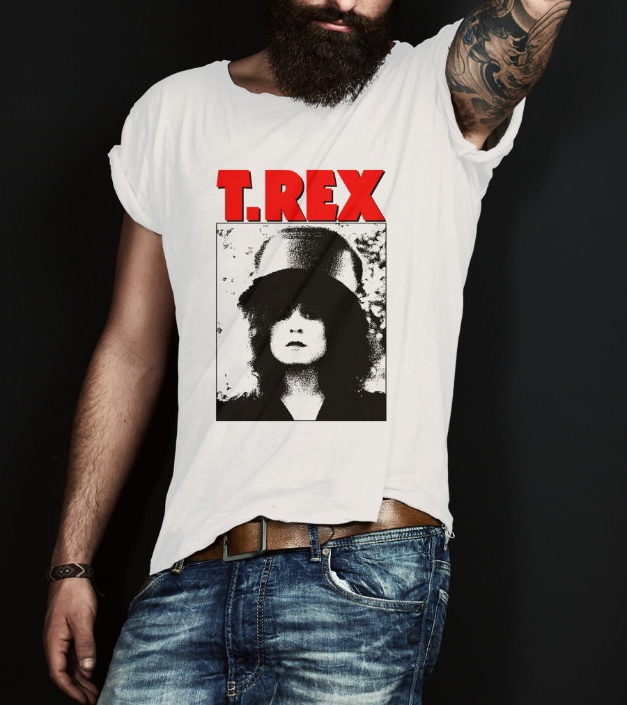 T. Rex Iconic Red Text With Black And White T-Shirt