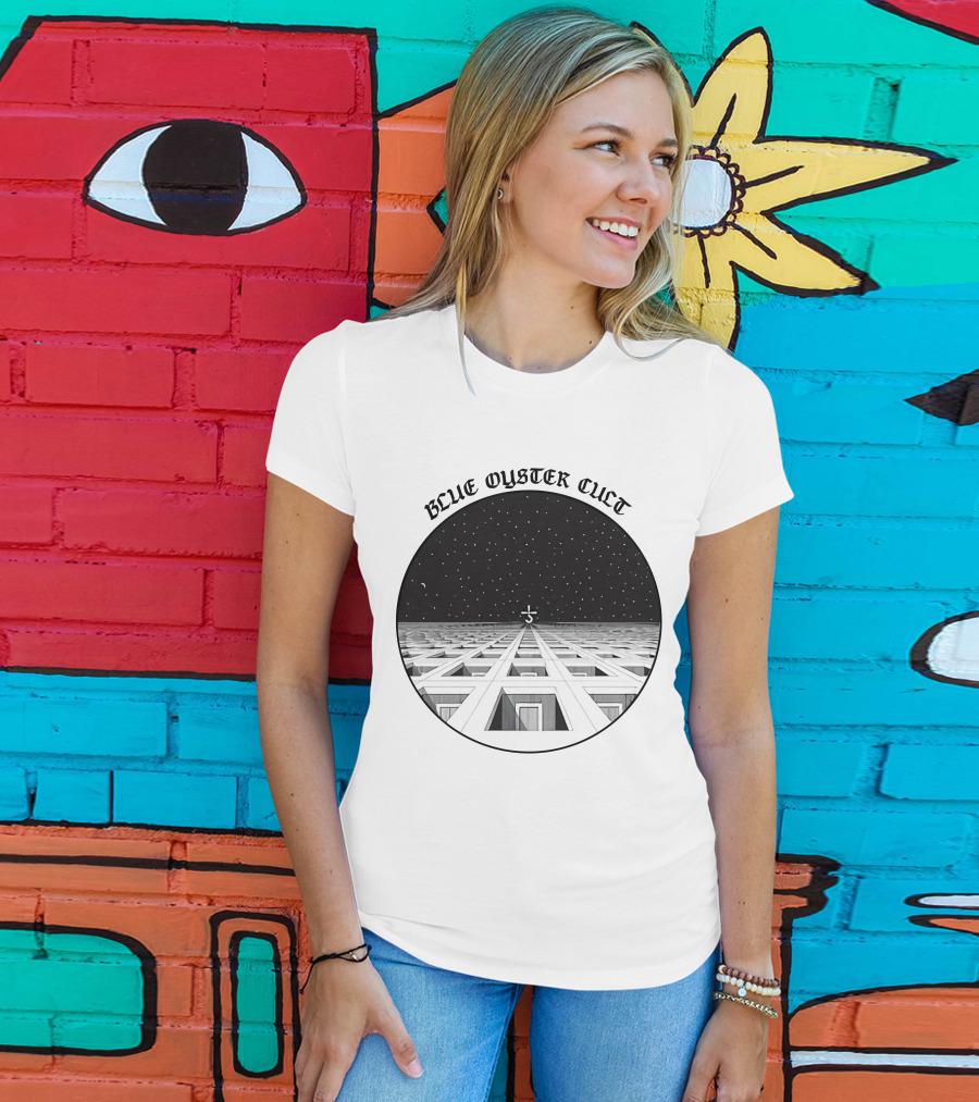 Blue Oyster Cult Celestial Symbol Starry Grid T-Shirt