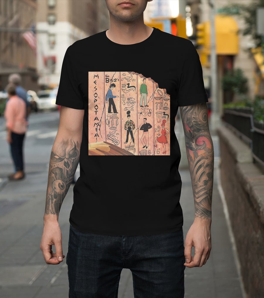 The B-52'S Mesopotamia Album Art With Band Members And Hieroglyphics T-Shirt