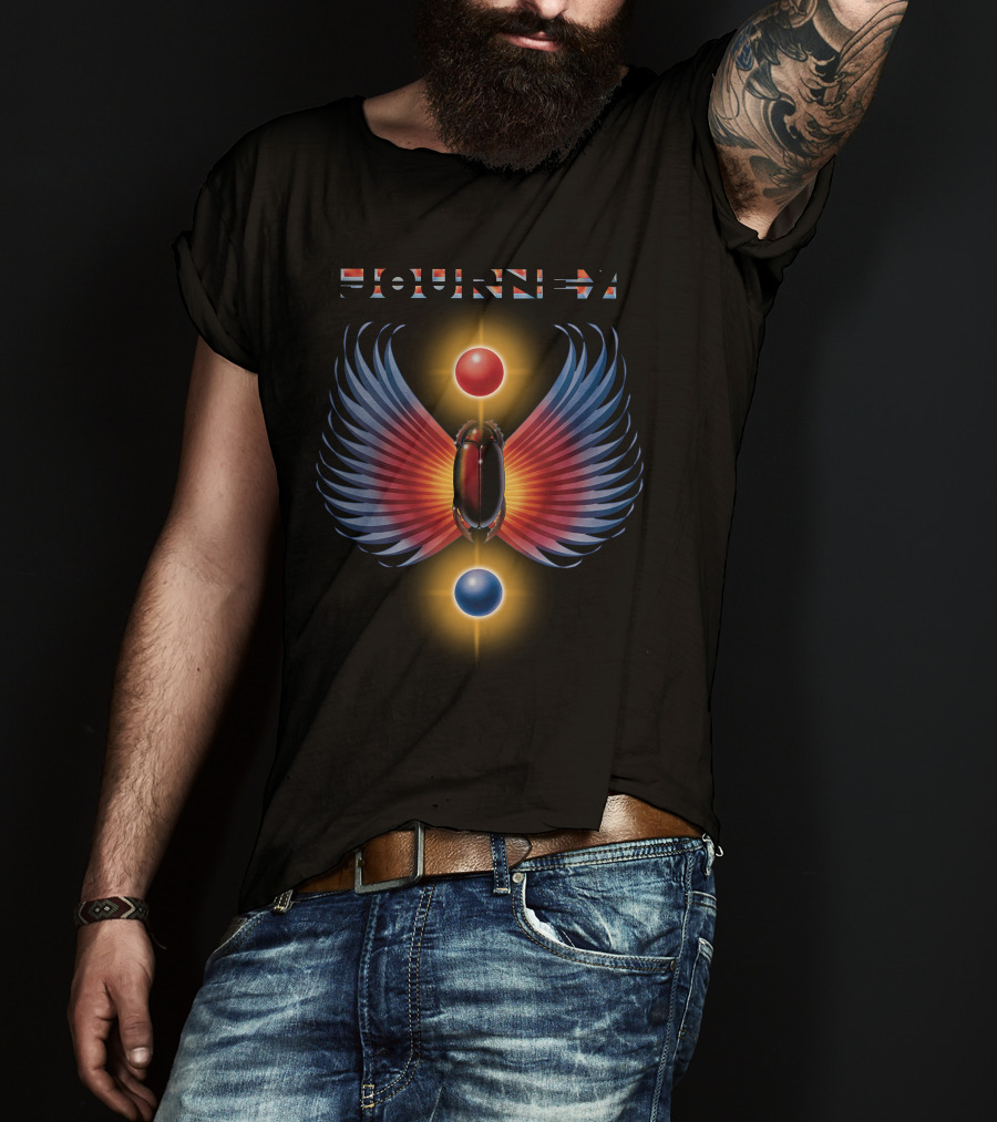 Journey 94 Scarab With Red And Blue Spheres And Winged T-Shirt