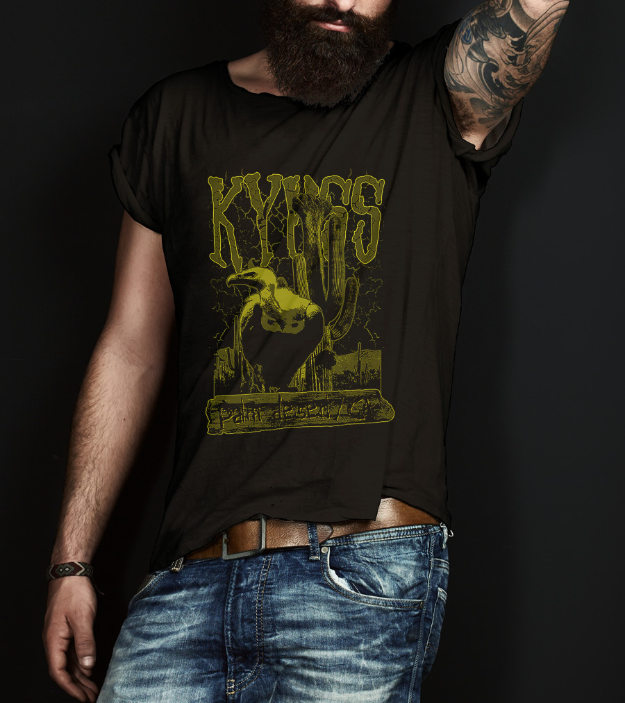 Kyuss Palm Desert Ca Cactus And Vulture Artwork T-Shirt