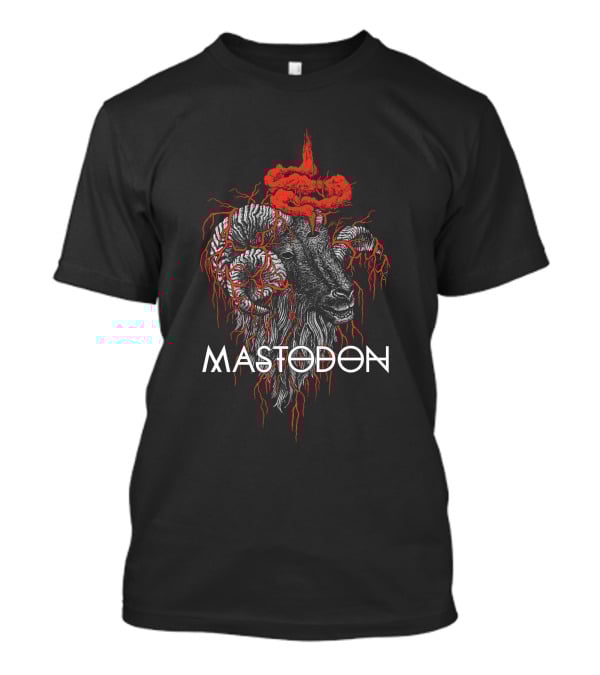 Mastodon Goat Head With Red Brain And Veins T-Shirt