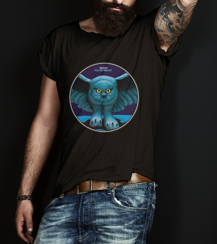 Rush Fly By Night Owl Wings Album Cover T-Shirt