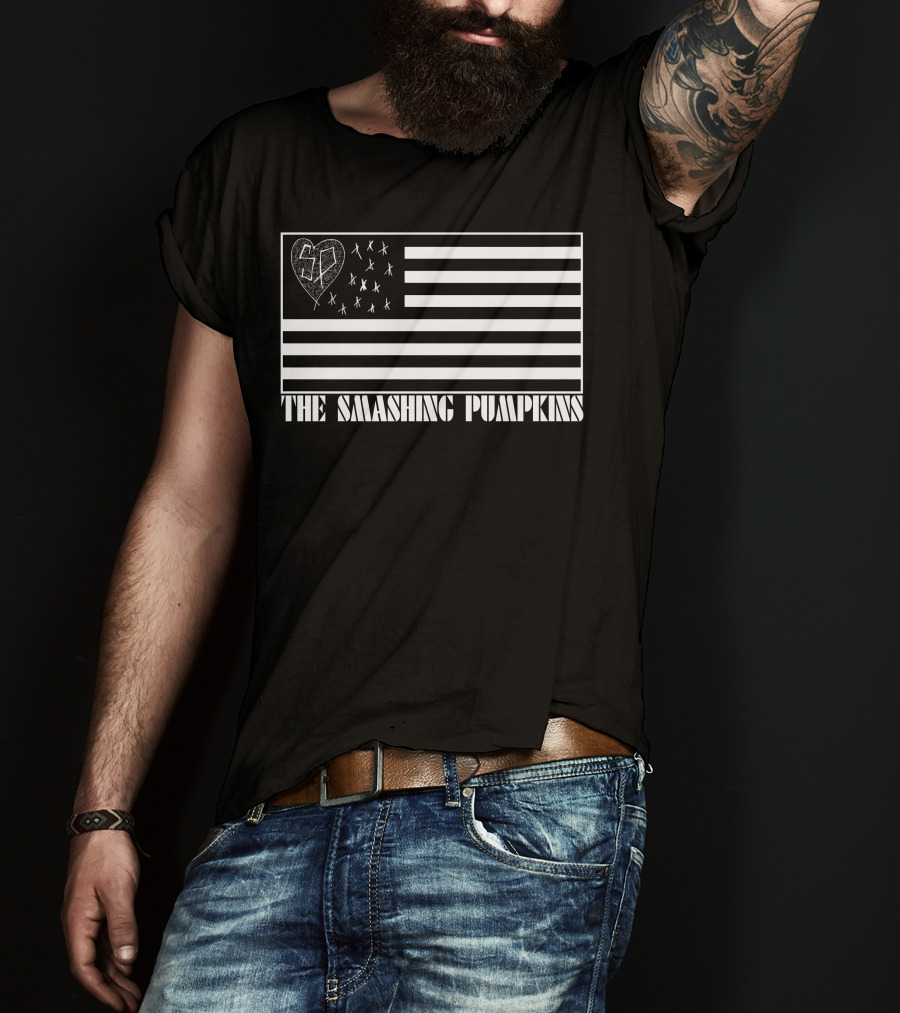 The Smashing Pumpkins American Flag Heart Sp T-Shirt