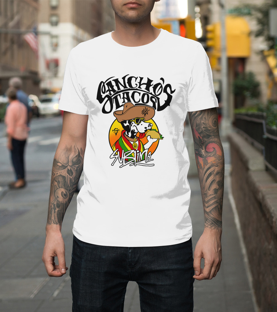 Sancho's Tacos Sublime Cow Eating Taco T-Shirt
