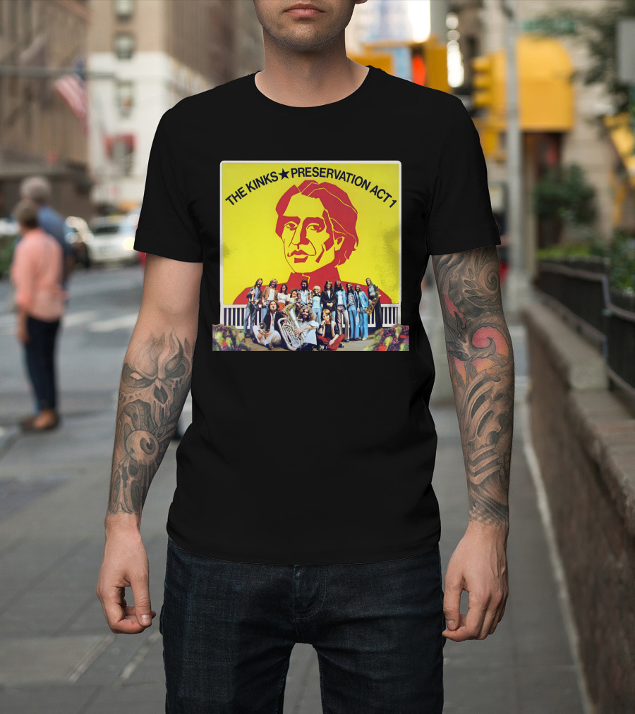 The Kinks Preservation Act 1 Album Cover Art With Band Members T-Shirt
