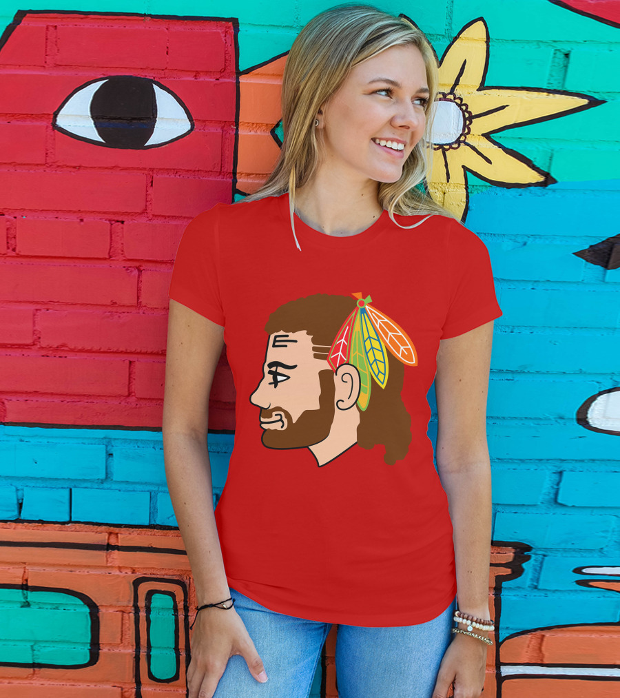 Chicago Blackhawks Tribute Red Feather Symbol T-Shirt