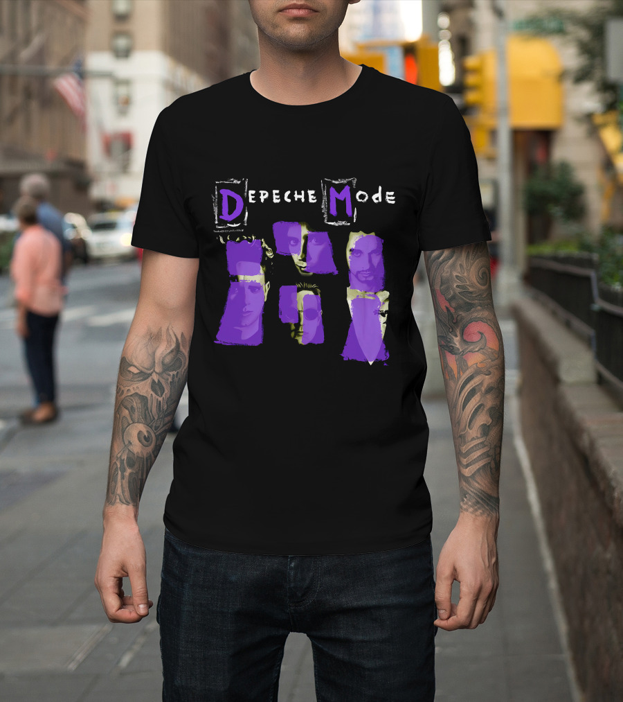 Depeche Mode Purple Faces Collage T-Shirt