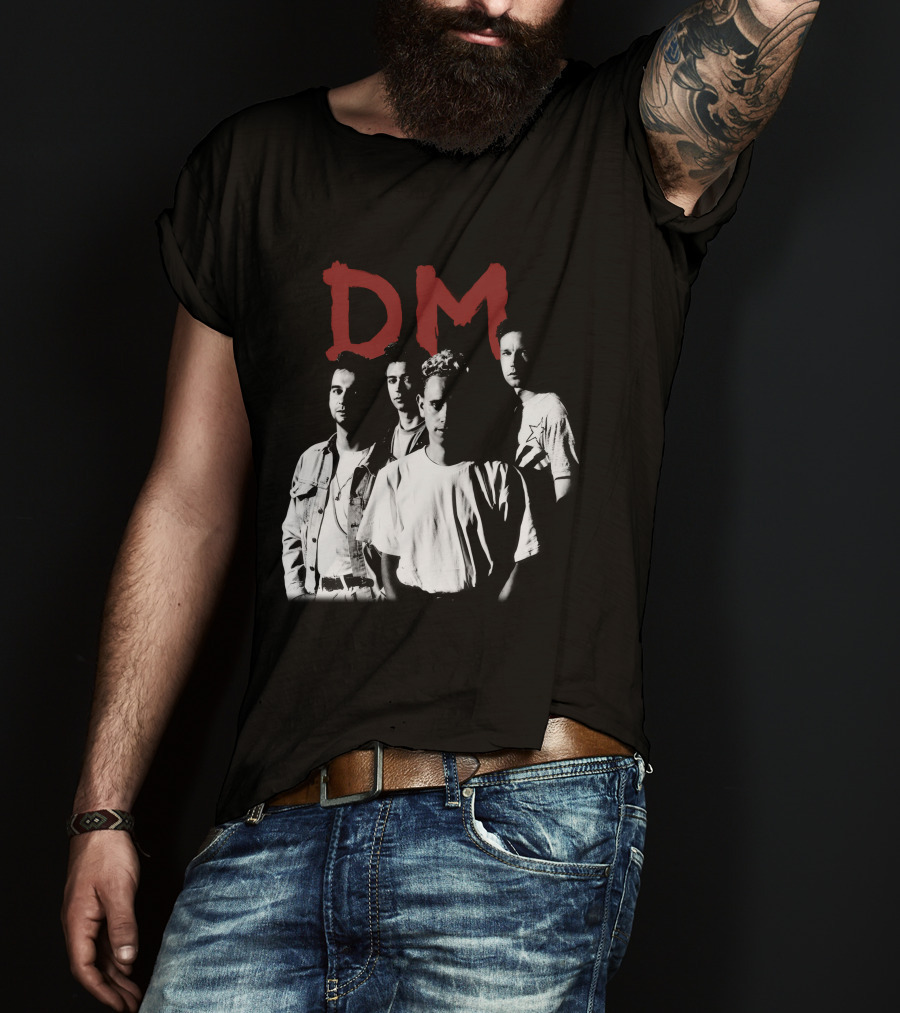 Dm Depeche Mode 11 Band Members Black And White T-Shirt