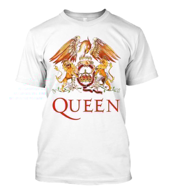 Queen Crest Logo With Two Lions And Phoenix T-Shirt