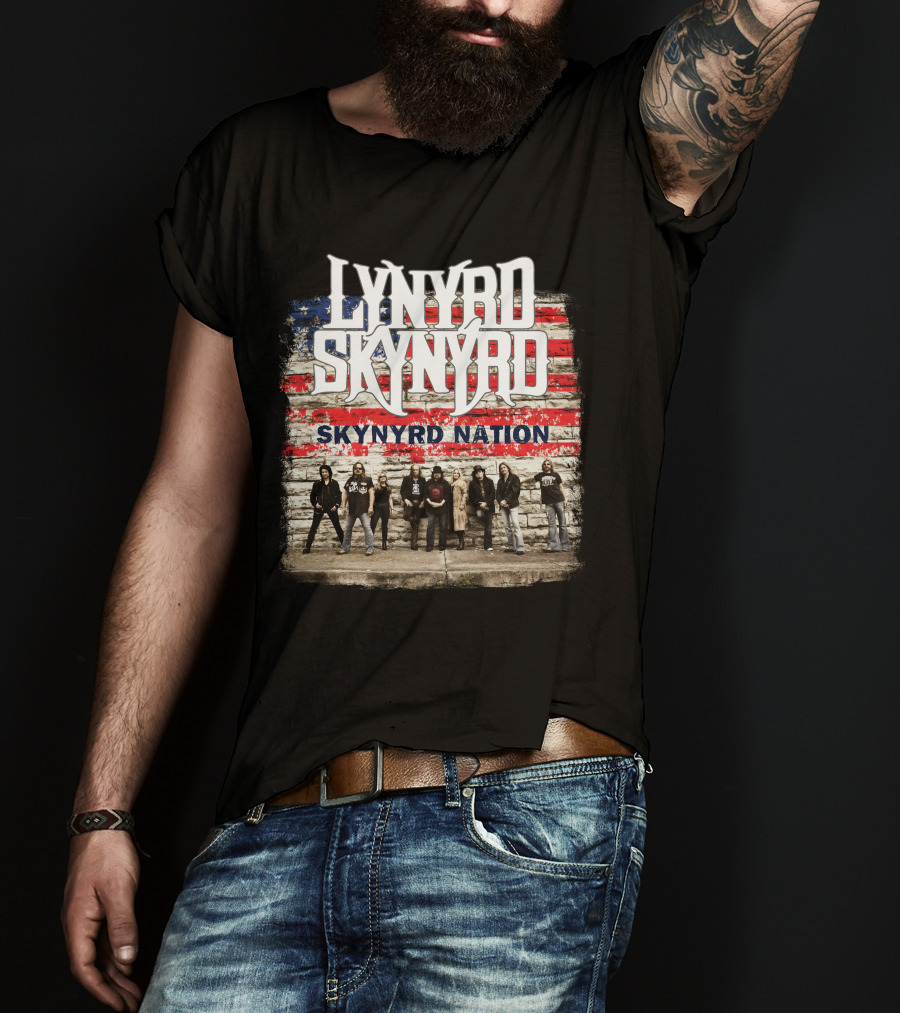 Lynyrd Skynyrd Skynyrd Nation American Flag Band Members T-Shirt