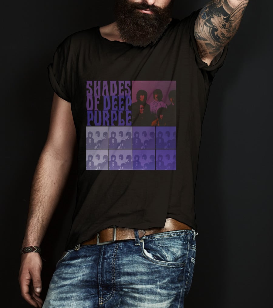 Shades Of Deep Purple Band Photo Collage T-Shirt