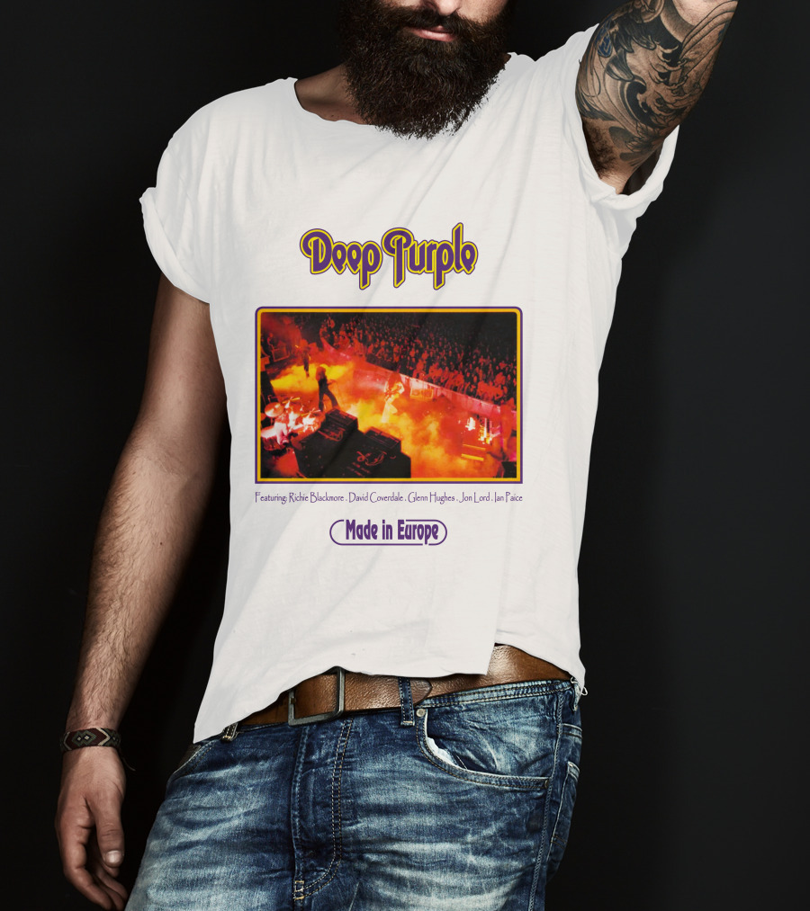 Deep Purple Made In Europe Featuring Richie Blackmore David Coverdale Glenn Hughes Jon Lord Ian Paice T-Shirt